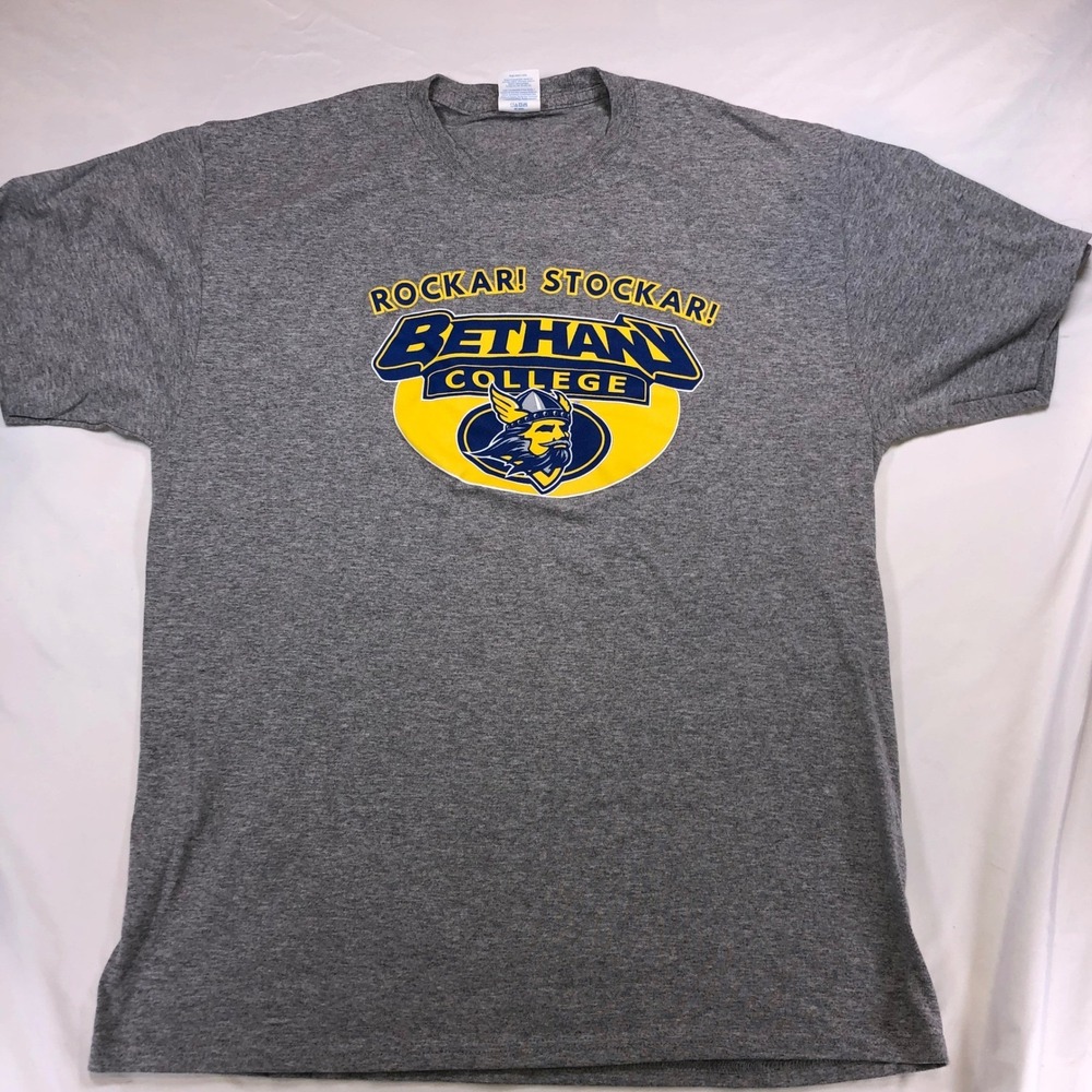 Port & Company Bethany College Swedes T-Shirt Mens Large Gray Rockar Stockar L